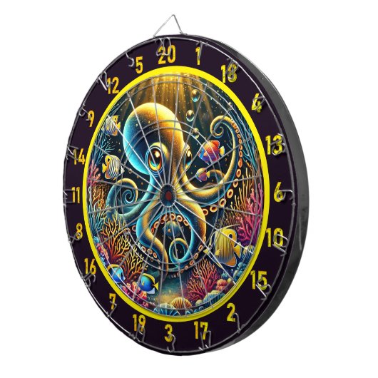 Golden Octopus Reef Adventure Dartboard Dartbord (Voorkant Rechts)
