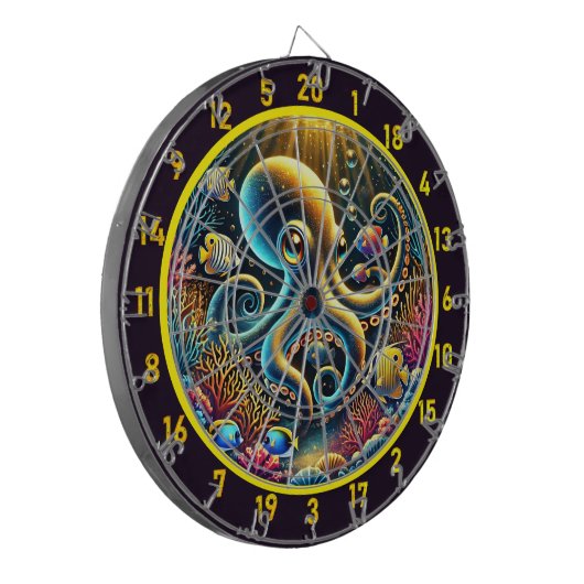 Golden Octopus Reef Adventure Dartboard Dartbord (Voorkant Links)
