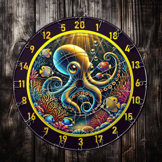 Golden Octopus Reef Adventure Dartboard Dartbord