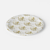 Golden Octopus & Sea Shells Beach Birthday Party Papieren Bordje (Gekanteld)