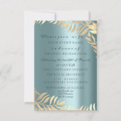 Golden Oerwoud Blue Gold Elegant Bridal Birthday Kaart (Voorkant)