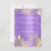 Golden Oerwoud Paars Elegant Bridal Birthday Kaart (Voorkant)