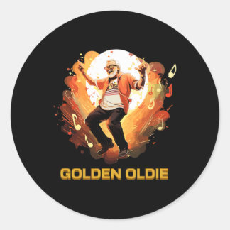 Golden Oldie - Leuk ontwerp met een Senior Man Dan Ronde Sticker