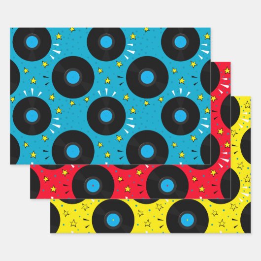 Golden Oldie Retro Vinyl Records Inpakpapier Vel (Set)