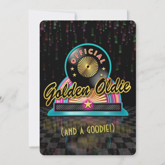 Golden Oldie verjaardagsfeestje uitnodiging (Achterkant)
