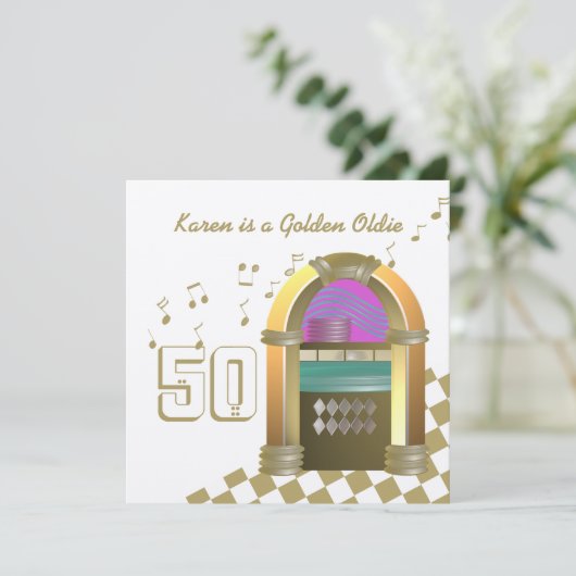 Golden Oldies Juke Box Kaart (Staand voorkant)