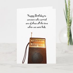 Golden Oldies Transistor Radio Birthday Card Kaart