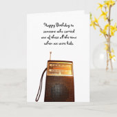 Golden Oldies Transistor Radio Verjaardag Kaart (Gele Bloem)