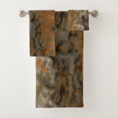 Golden Olive Abstract Bad Handdoek (Insitu)