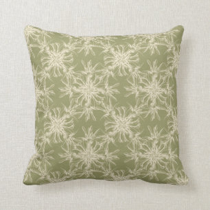 Golden Olive Green Damask Pattern Kussen