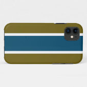 Golden Olive Green White Ocean Blue Racing Stripes Case-Mate iPhone Case (Achterkant (horizontaal))
