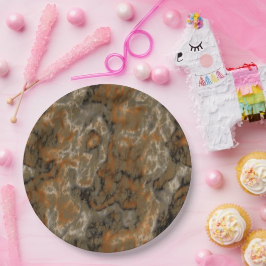 Golden Olive Marble Papieren Bordje (Feest)