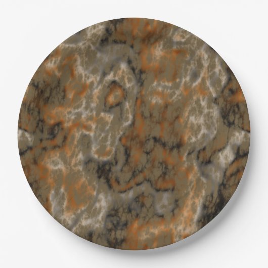 Golden Olive Marble Papieren Bordje (Voorkant)