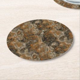 Golden Olive Marble Ronde Kartonnen Onderzetter