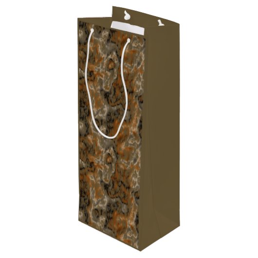 Golden Olive Marble Wijn Cadeautas (Achterkant Gekanteld)