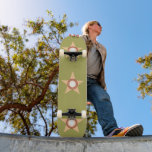 Golden Olive Stars Pattern Skateboard<br><div class="desc">Golden Olive Stars Pattern Skateboard</div>