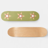 Golden Olive Stars Pattern Skateboard (Horizontaal)