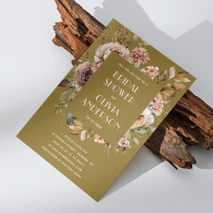 Golden Olive Vrijgezellenfeest   Rustic Boho Garde Kaart