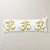 Golden Om boeddhist-symbool voor witte carrosserie Lichaamskussen (Achterkant)