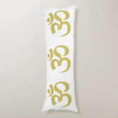 Golden Om boeddhist-symbool voor witte carrosserie Lichaamskussen (Voorkant Verticaal)
