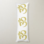 Golden Om boeddhist-symbool voor witte carrosserie Lichaamskussen (Achterkant (Verticaal))
