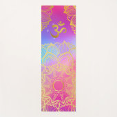 Golden Om Boho Regenboog Waterverf Mandala Yogamat (Voorkant)