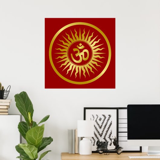 Golden Om Design Poster (Thuiskantoor)
