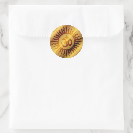 Golden Om Design Ronde Sticker (Tas)