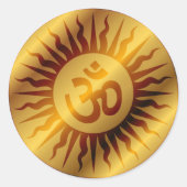 Golden Om Design Ronde Sticker (Voorkant)