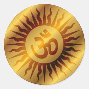 Golden Om Design Ronde Sticker