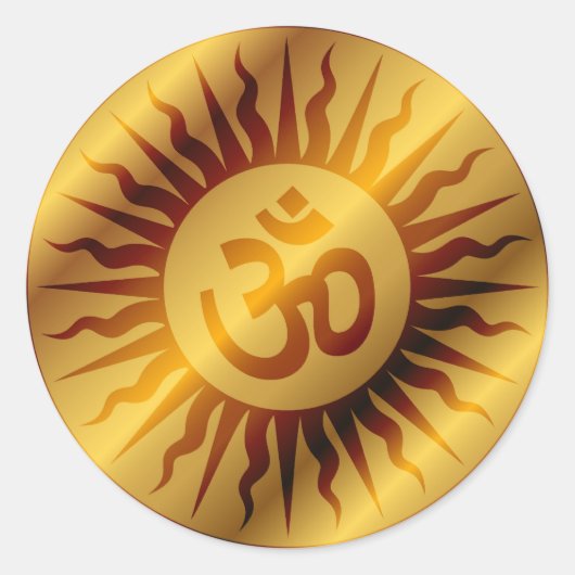 Golden Om Design Ronde Sticker (Voorkant)