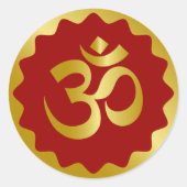 Golden Om Design Ronde Sticker (Voorkant)