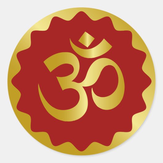 Golden Om Design Ronde Sticker (Voorkant)