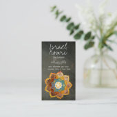 Golden Om Flower Mandala Design Visitekaartje (Staand voorkant)