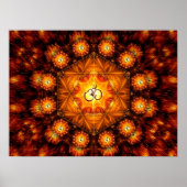 Golden Om Fractal mandala Poster (Voorkant)
