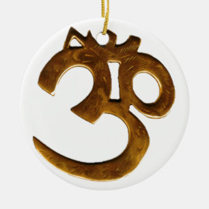 Golden Om Keramisch Ornament