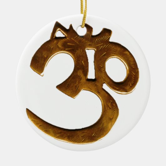 Golden Om Keramisch Ornament (Voorkant)