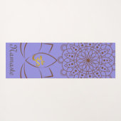 Golden Om Lotus Mandala + Jouw naam Spiritueel Yogamat (Achterkant (horizontaal))