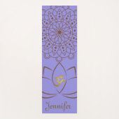 Golden Om Lotus Mandala + Jouw naam Spiritueel Yogamat (Voorkant)