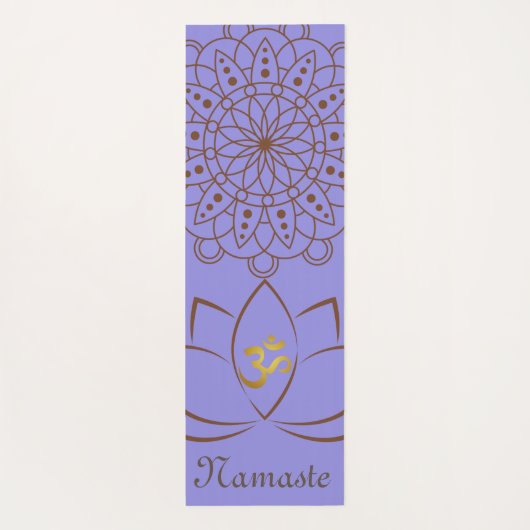 Golden Om Lotus Mandala + Jouw naam Spiritueel Yogamat (Achterkant)