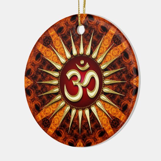 Golden OM Organic Good Energy Ceramic Ornament (Links)