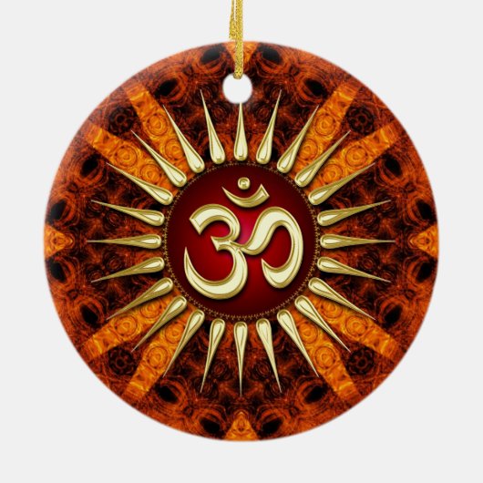 Golden OM Organic Good Energy Ceramic Ornament (Achterkant)