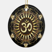 Golden OM Organic Hexagon Ceramic Ornament (Links)
