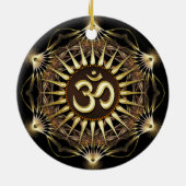 Golden OM Organic Hexagon Ceramic Ornament (Achterkant)