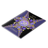 Golden Om Paars Fractal Lace Elegant Notitieboek (Linkerzijde)