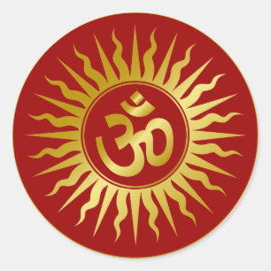 Golden Om Ronde Sticker
