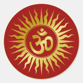 Golden Om Ronde Sticker