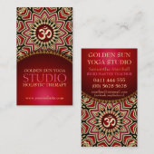Golden OM Sun Yoga Reiki Red Visitekaartjes (Voorkant / Achterkant)