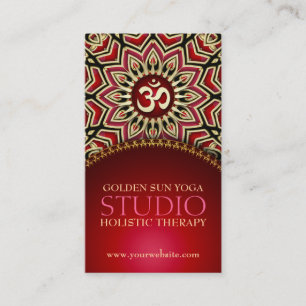 Golden OM Sun Yoga Reiki Red Visitekaartjes