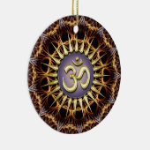 Golden OM Tapestry Weave Ceramic Ornament (Rechts)
